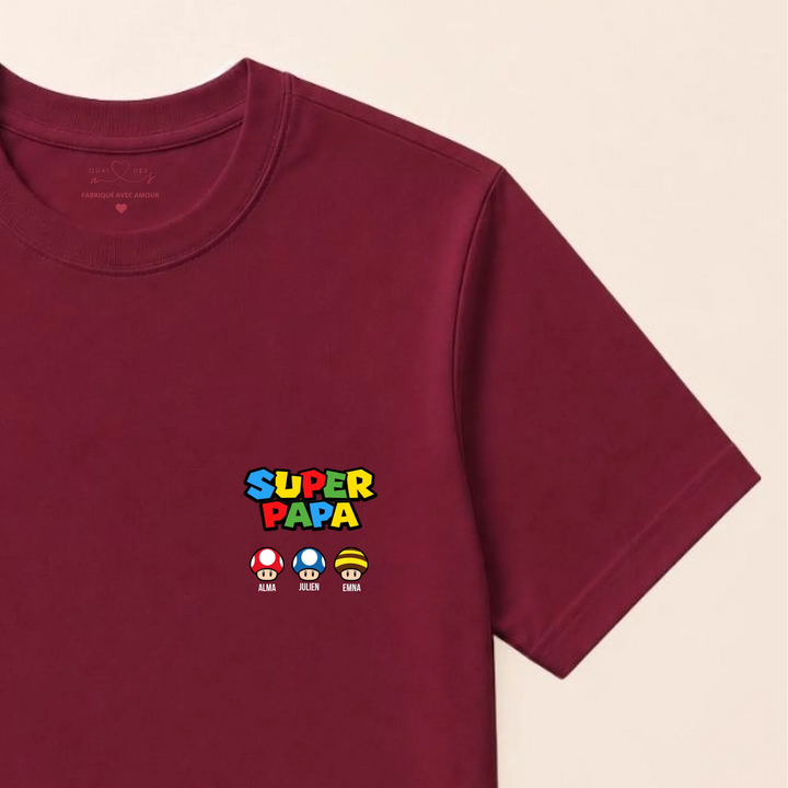 Pull Super Papa T-shirt / Bordeaux / S