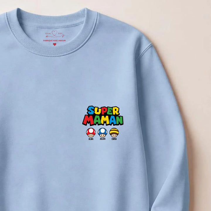 Pull super maman Sweatshirt / Bleu Clair / S