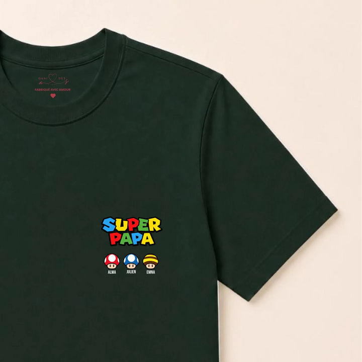 Pull Super Papa T-shirt / Vert Forest / S