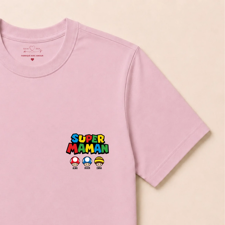 Pull super maman T-shirt / Rose Clair / S