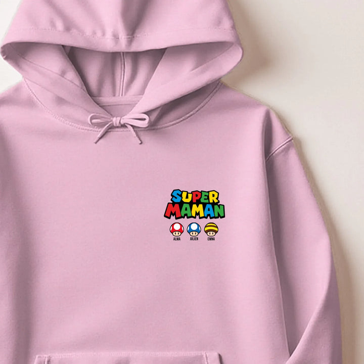 Pull super maman Sweat à capuche / Rose Clair / M