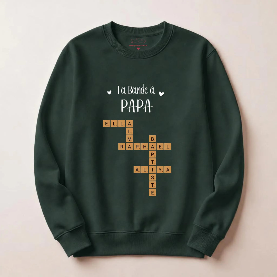 Pull personnalise papa - Scrabble Sweatshirt / Forest / S