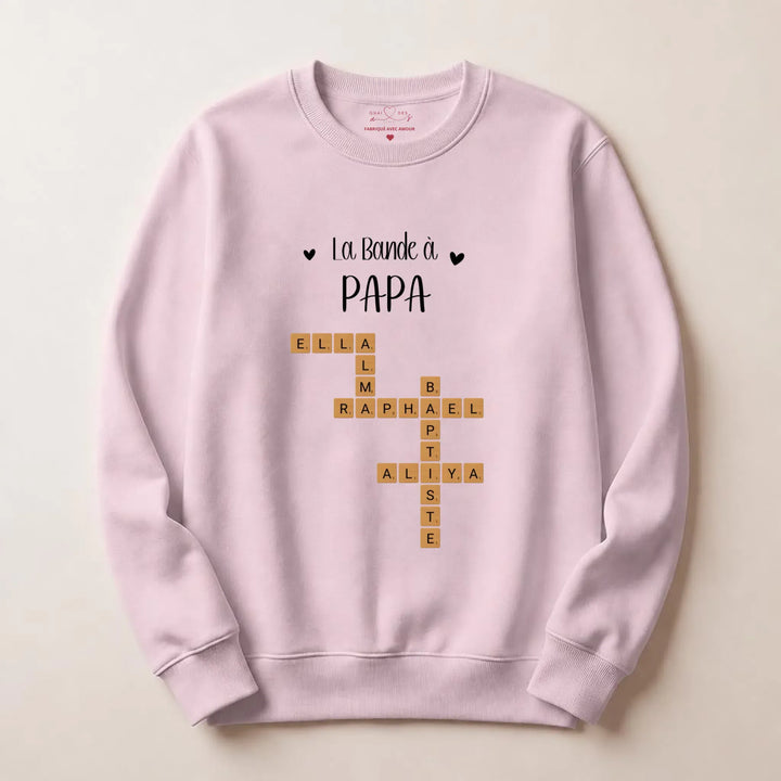 Pull personnalise papa - Scrabble Sweatshirt / Rose clair / S