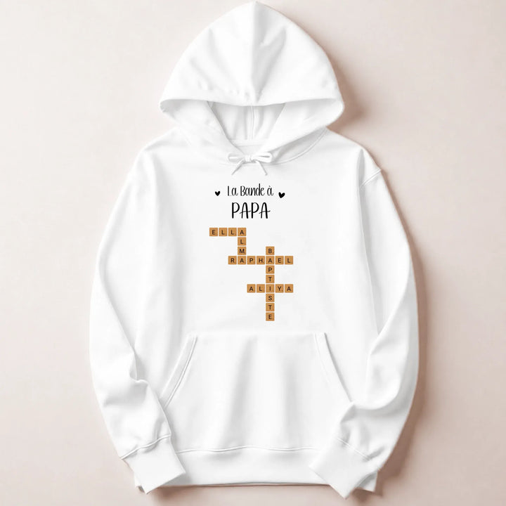 Sweat personnalise papa - Scrabble Sweat à capuche / Blanc / M