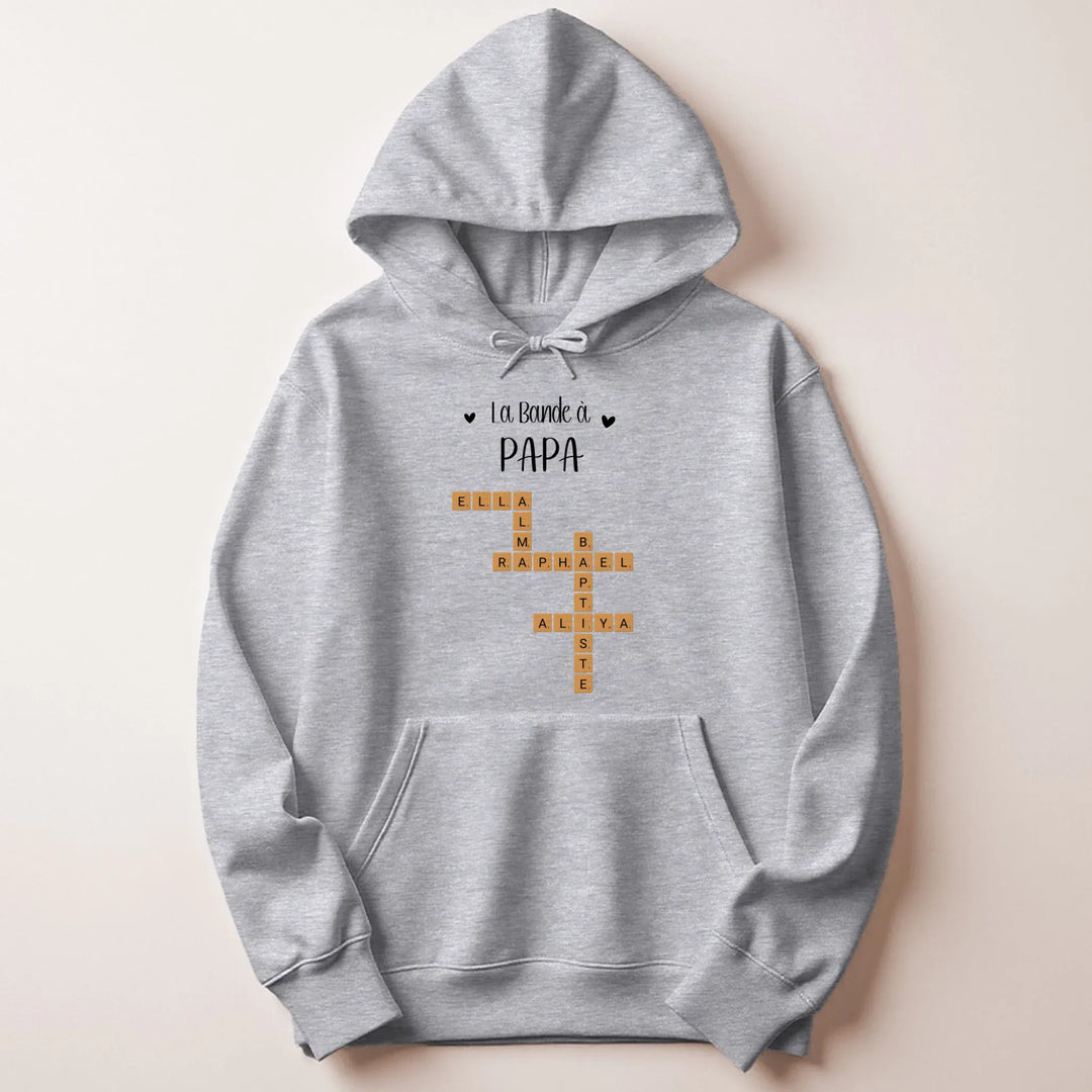Pull personnalise papa - Scrabble Sweat à capuche / Gris / M
