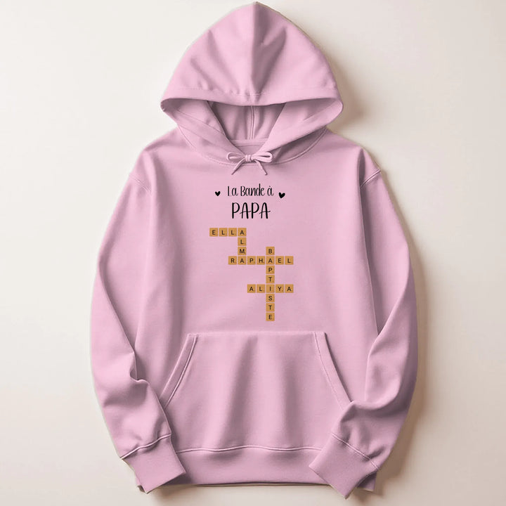 Pull personnalise papa - Scrabble Sweat à capuche / Rose Clair / M