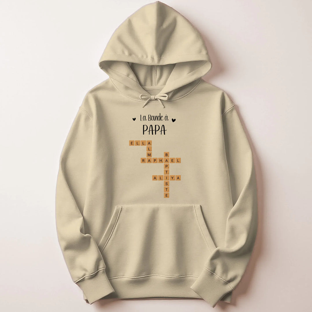 Sweat personnalise papa - Scrabble Sweat à capuche / Beige / M
