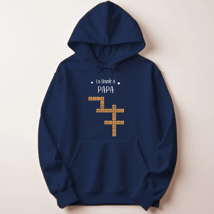 Pull personnalise papa - Scrabble Sweat à capuche / Marine / M