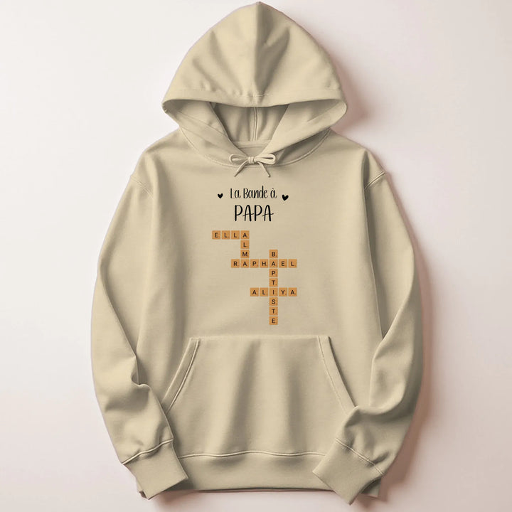 Pull personnalise papa - Scrabble Sweat à capuche / Beige / M