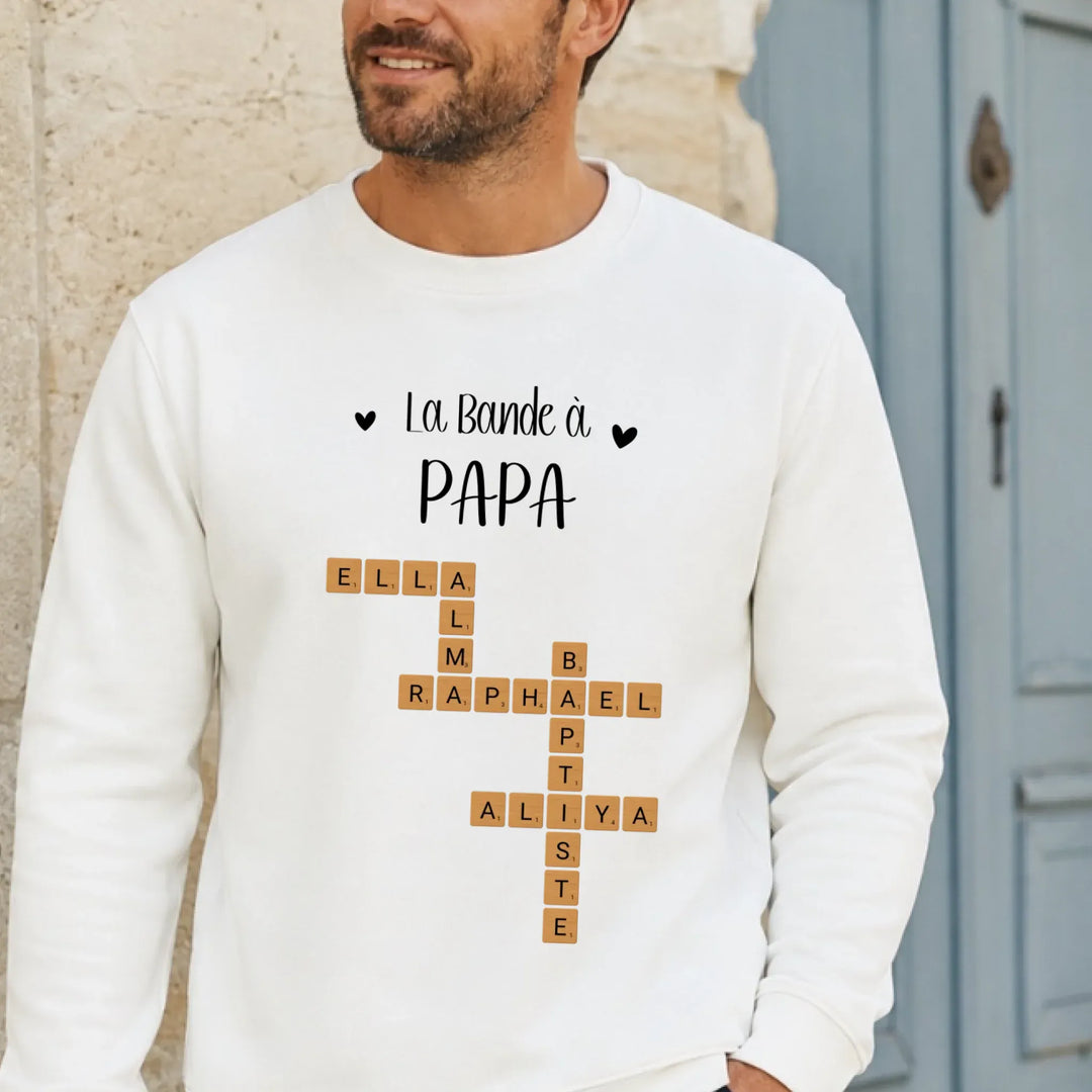 Sweat personnalise papa - Scrabble