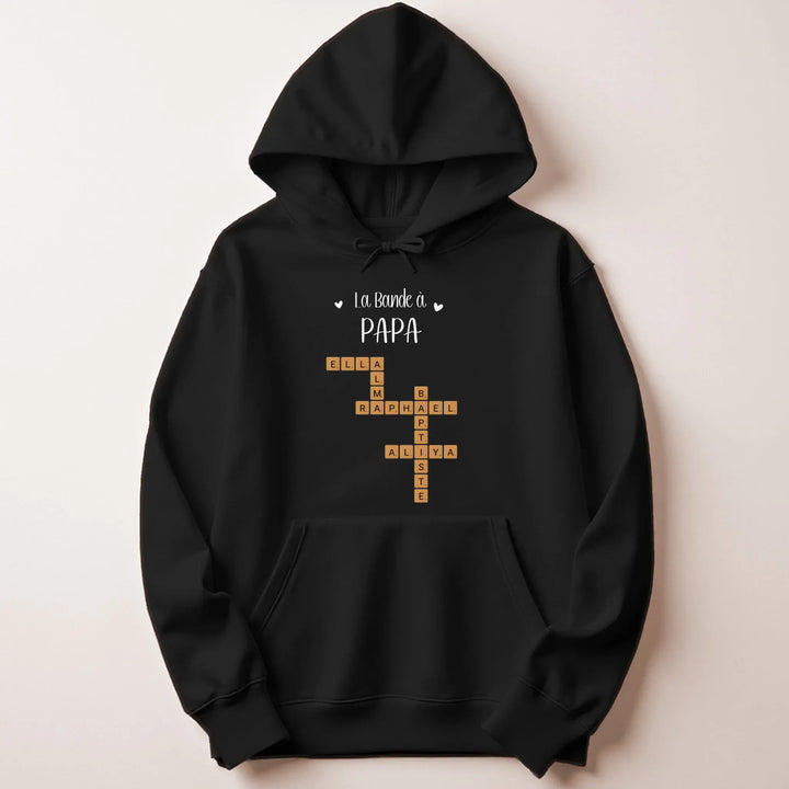 Pull personnalise papa - Scrabble Sweat à capuche / Noir / M
