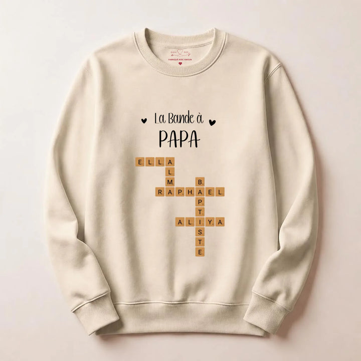 Sweat personnalise papa - Scrabble Sweatshirt / Beige / S