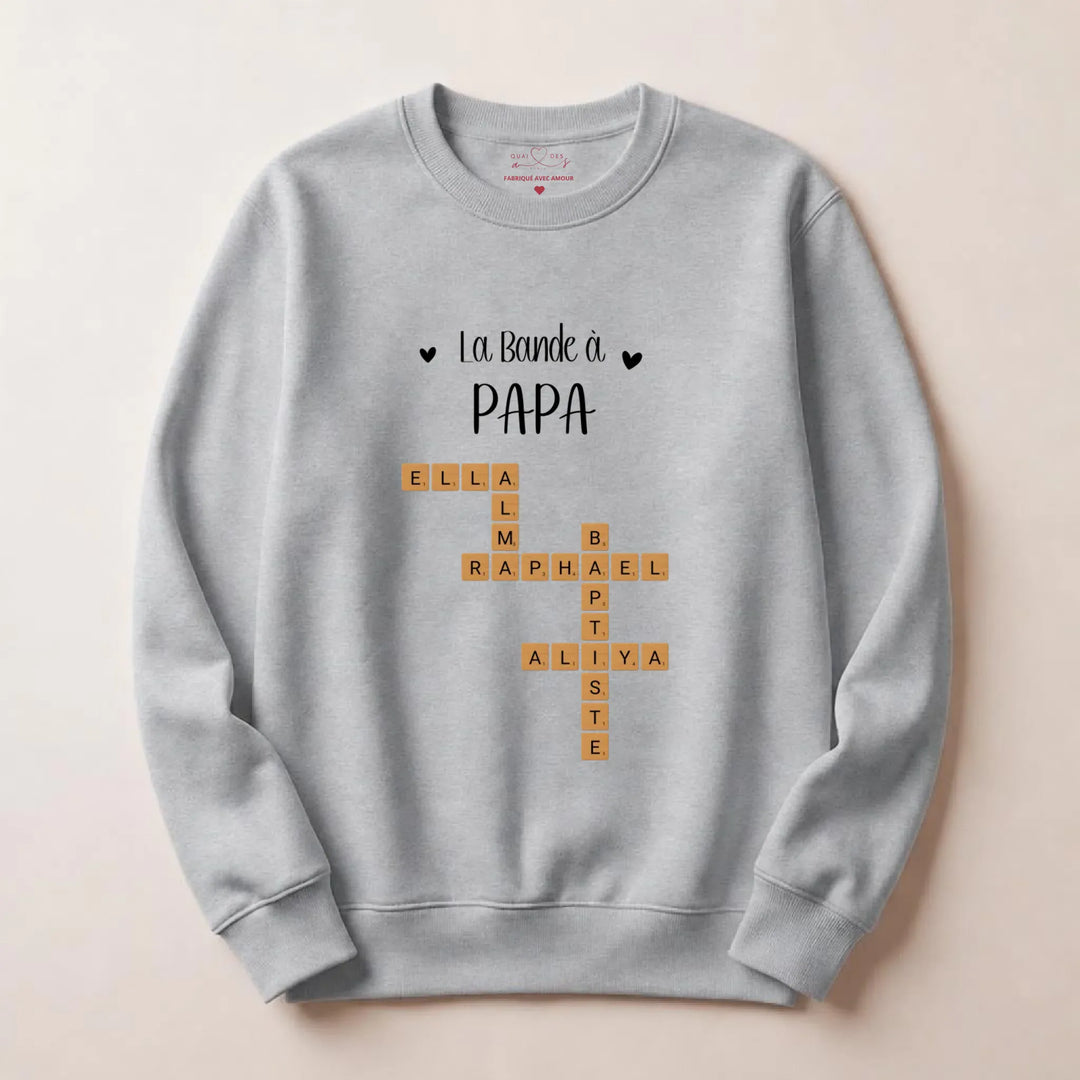 Sweat personnalise papa - Scrabble Sweatshirt / Gris / S