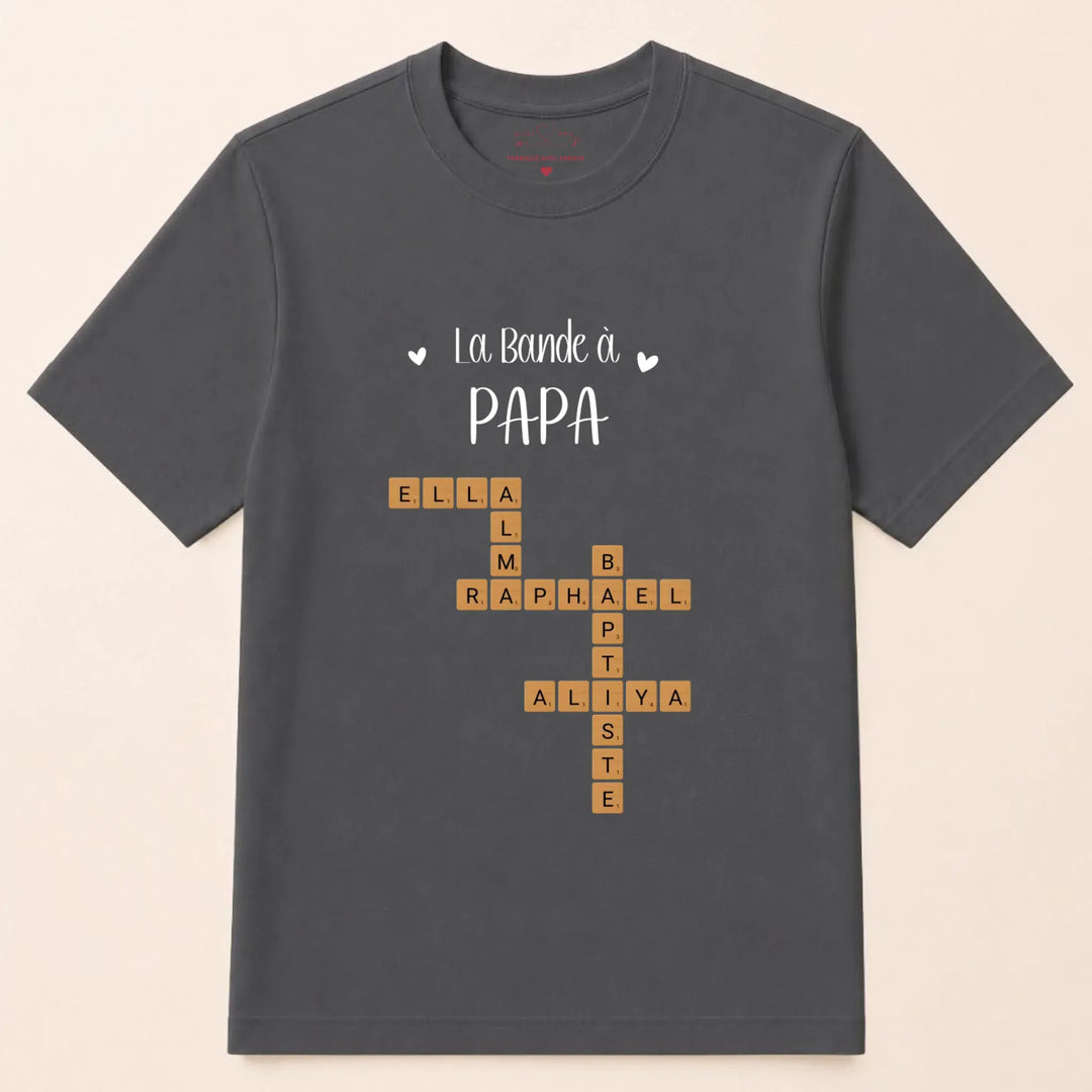Pull personnalise papa - Scrabble T-shirt / Gris Foncé / S