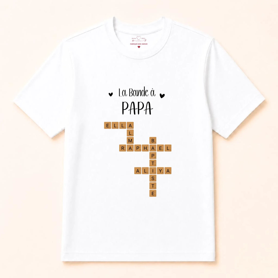Sweat personnalise papa - Scrabble T-shirt / Blanc / S