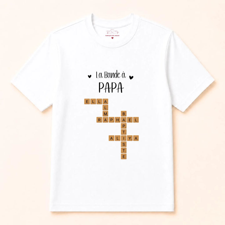 Sweat personnalise papa - Scrabble T-shirt / Blanc / S