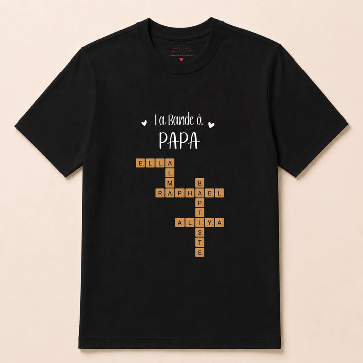 Sweat personnalise papa - Scrabble T-shirt / Noir / S