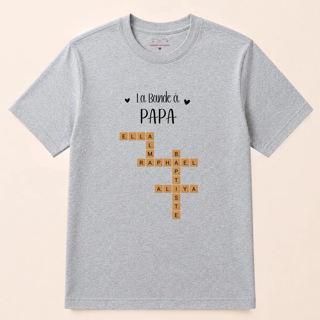 Sweat personnalise papa - Scrabble T-shirt / Gris / S