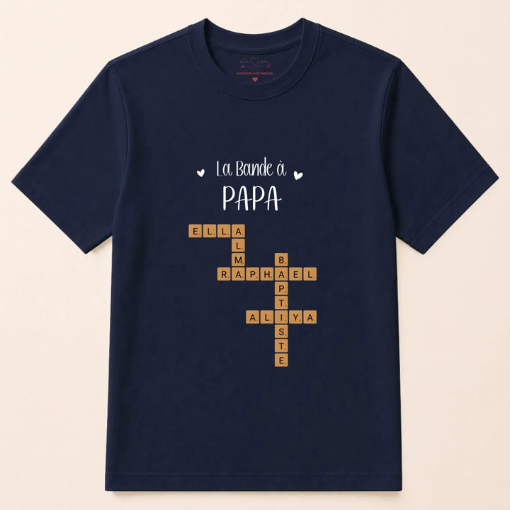 Sweat personnalise papa - Scrabble T-shirt / Marine / S