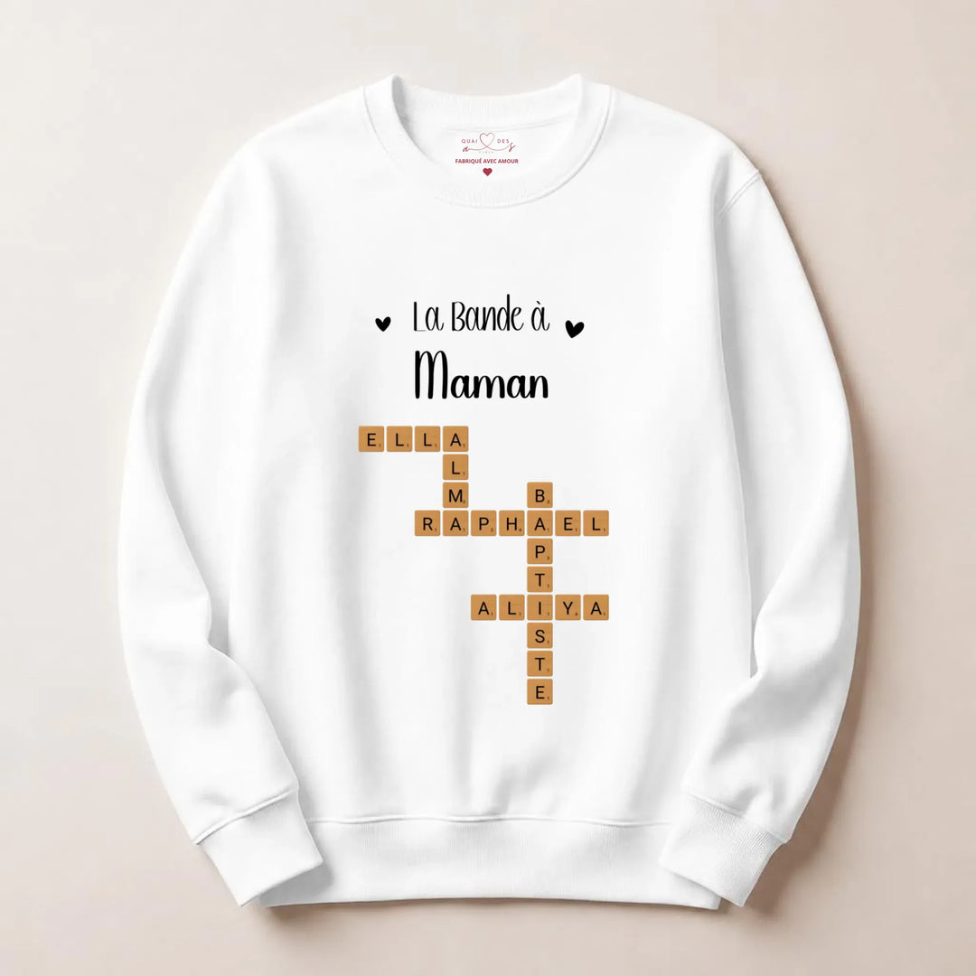 pull personnalisé Cadeau anniversaire maman Sweatshirt / Blanc / S