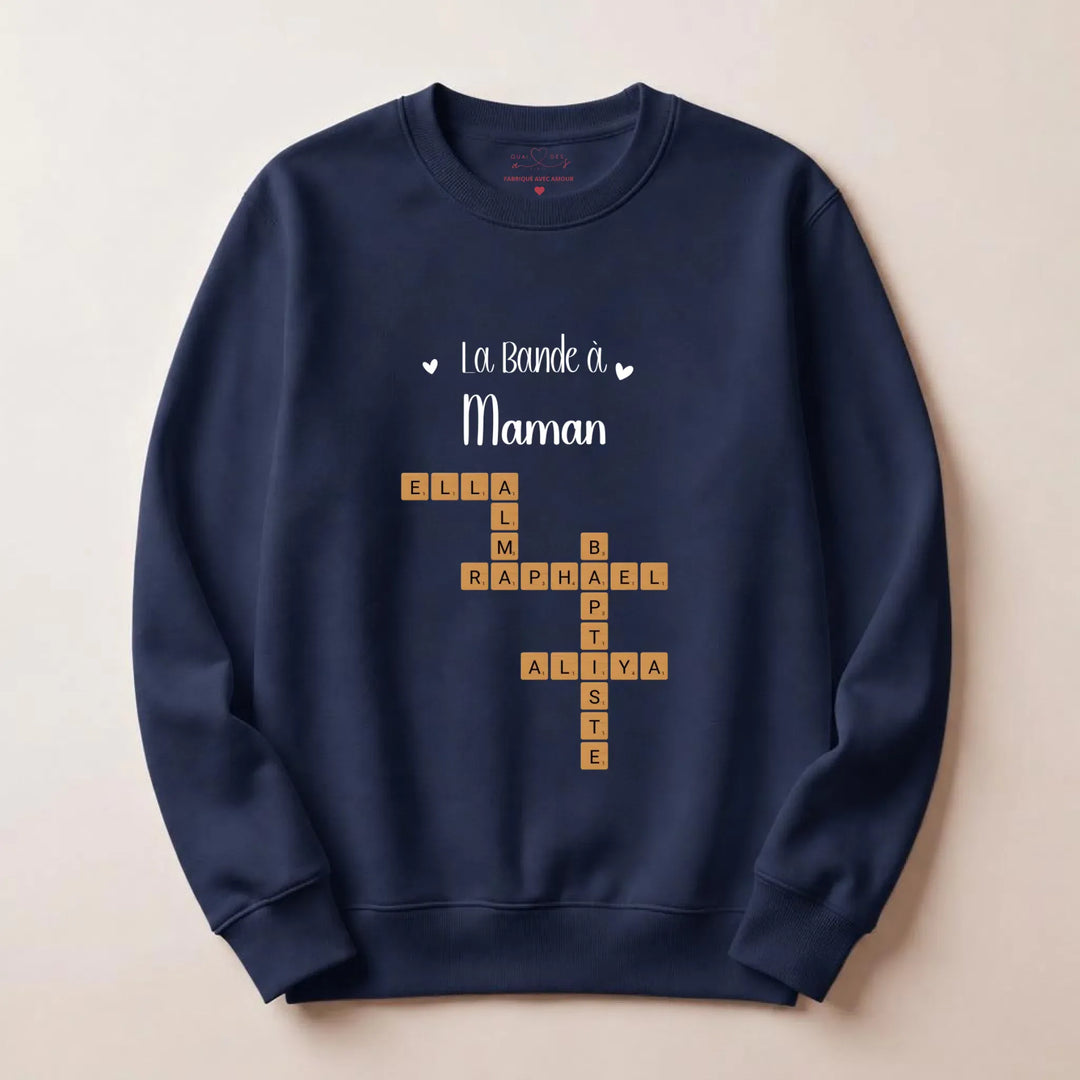 pull personnalisé Cadeau anniversaire maman Sweatshirt / Marine / S