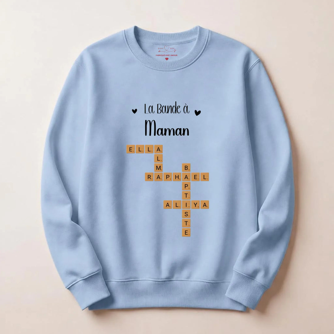 pull personnalisé Cadeau anniversaire maman Sweatshirt / Bleu Clair / S