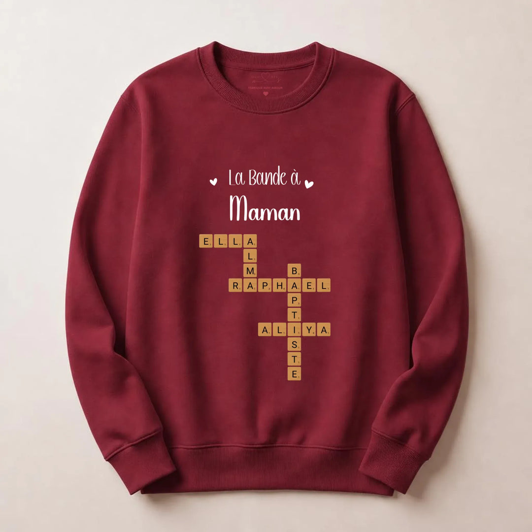 pull personnalisé Cadeau anniversaire maman Sweatshirt / Bordeaux / S