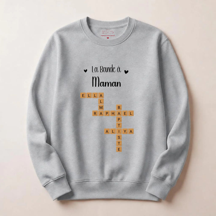 pull personnalisé Cadeau anniversaire maman Sweatshirt / Gris / S
