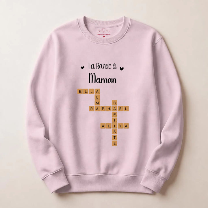 pull personnalisé Cadeau anniversaire maman Sweatshirt / Rose clair / S