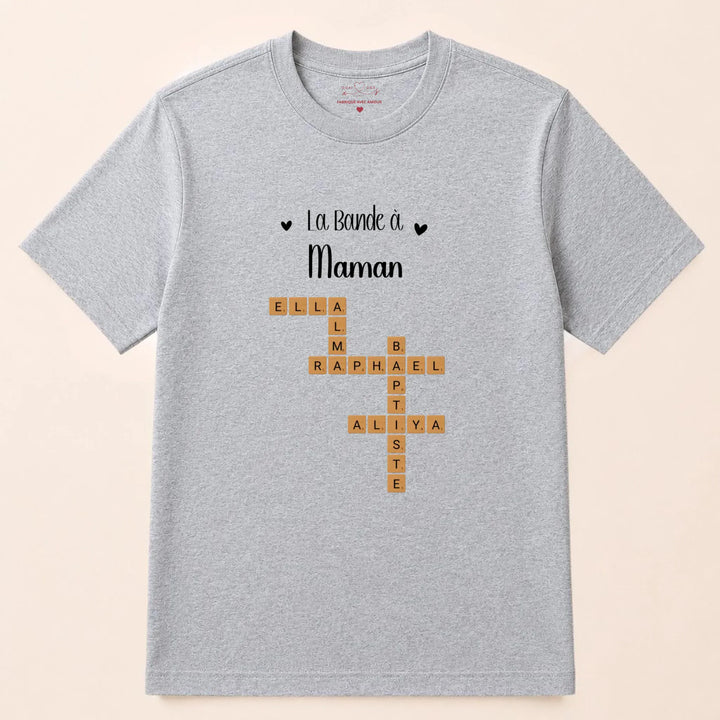pull personnalisé Cadeau anniversaire maman T-shirt / Gris / S