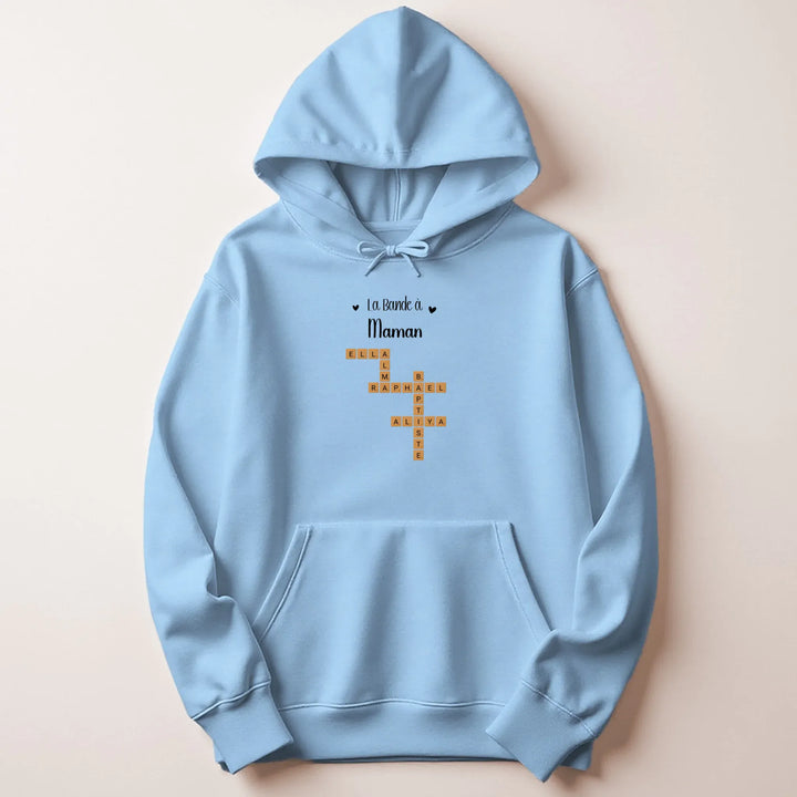pull personnalisé Cadeau anniversaire maman Sweat à capuche / Bleu Clair / M
