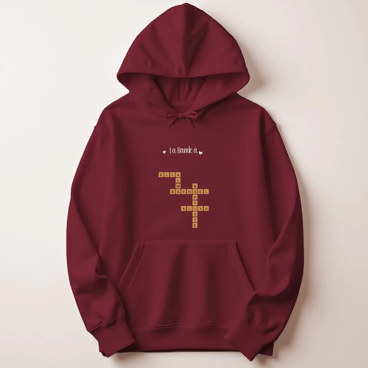 pull personnalisé Cadeau anniversaire maman Sweat à capuche / Bordeaux / M