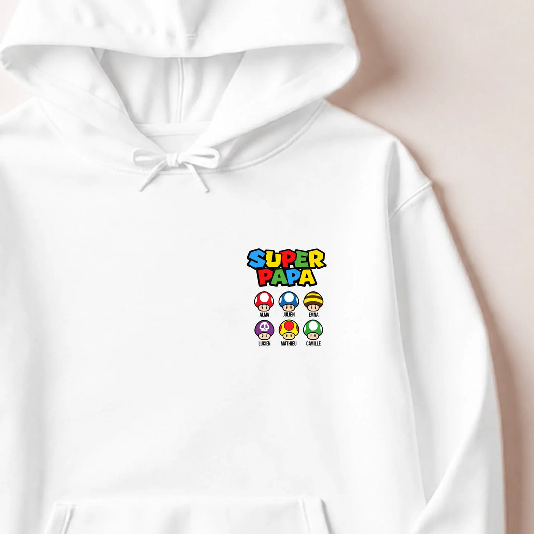 Sweat Super Papa Sweat à capuche / Blanc / M