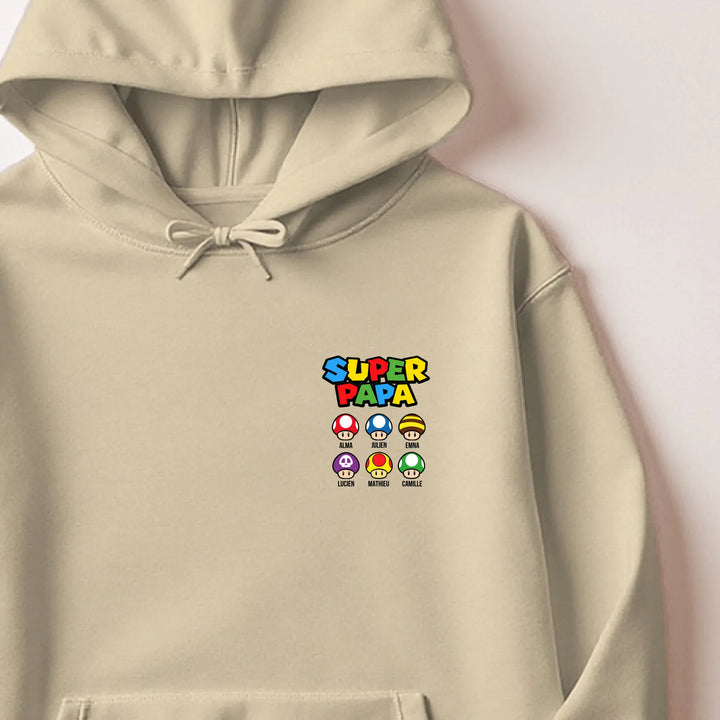 Sweat Super Papa Sweat à capuche / Beige / M