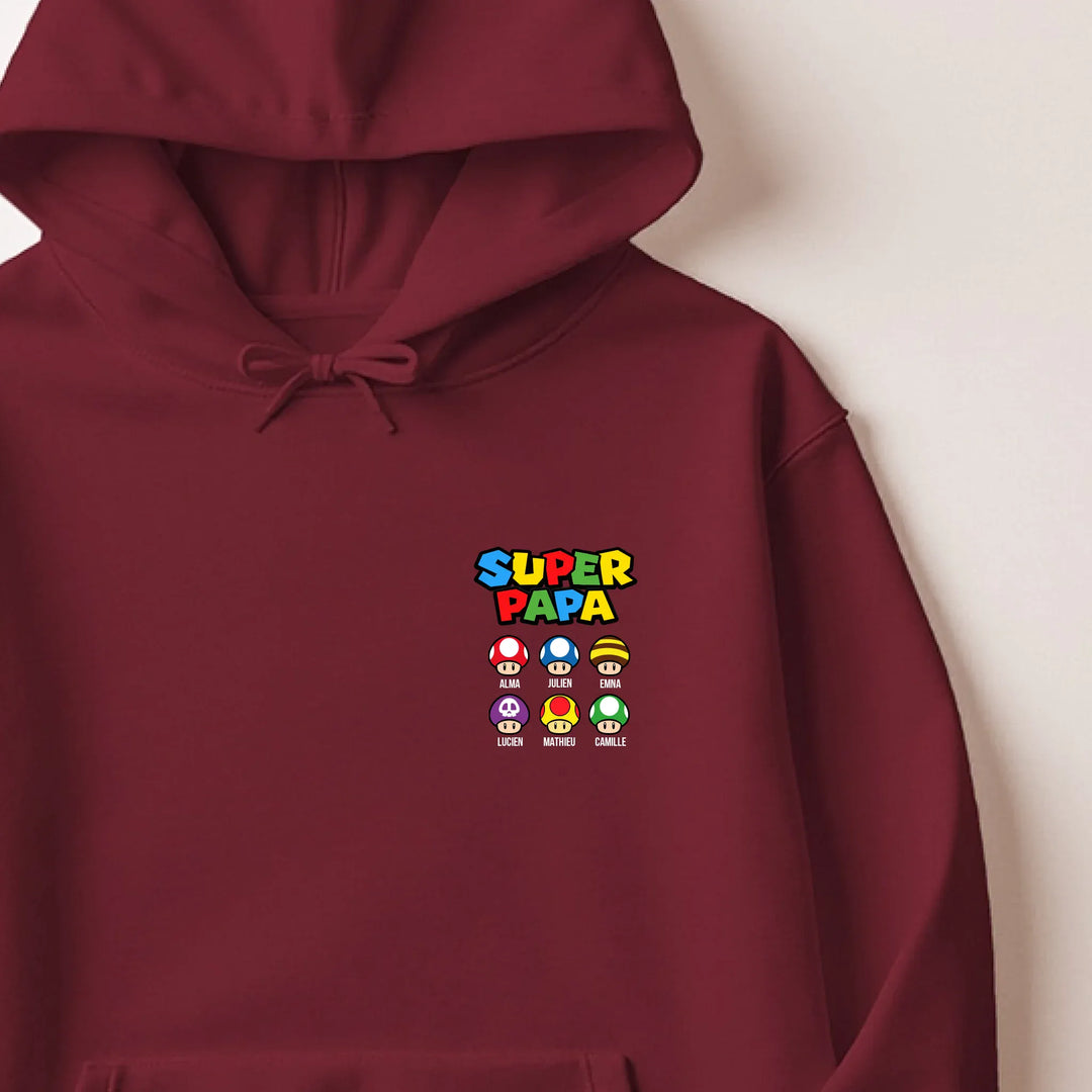 Sweat Super Papa Sweat à capuche / Bordeaux / M