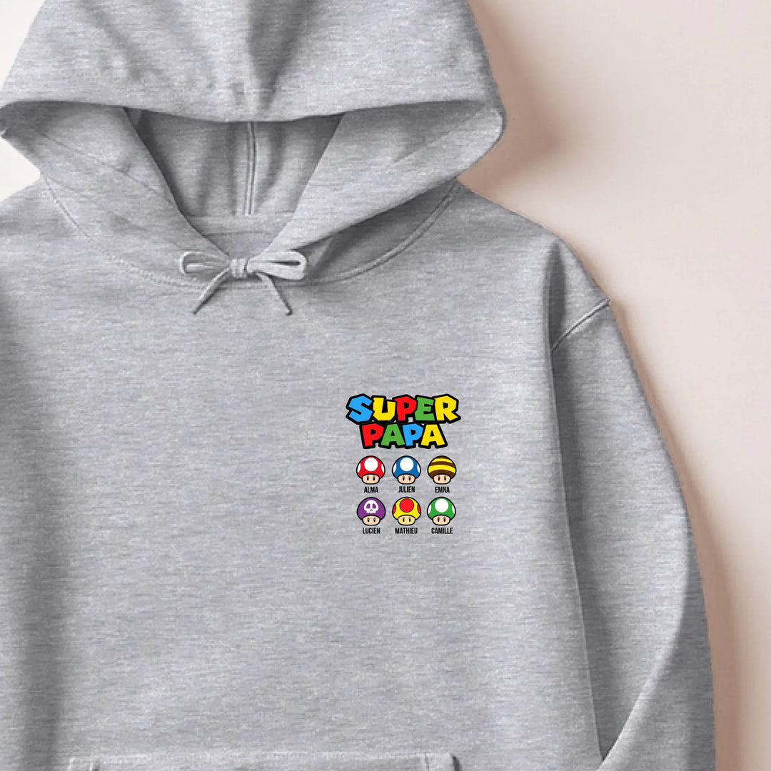 Sweat Super Papa Sweat à capuche / Gris / M
