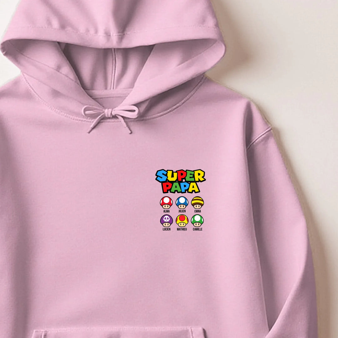 Sweat Super Papa Sweat à capuche / Rose Clair / M