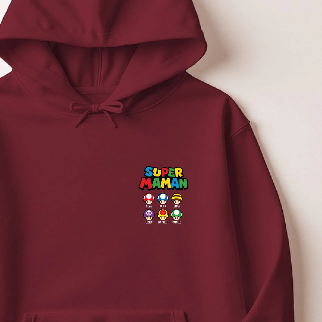 Sweat super maman Sweat à capuche / Bordeaux / M