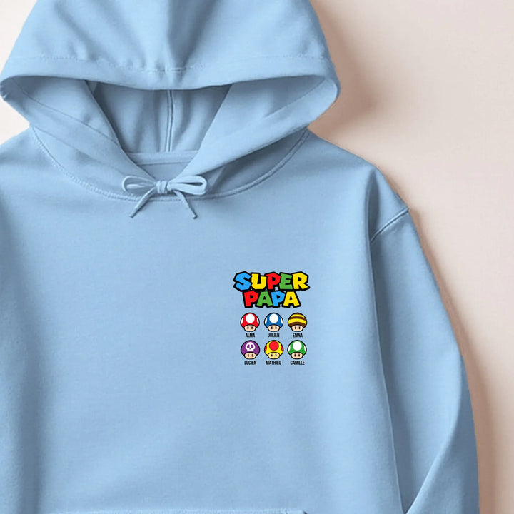 Sweat Super Papa Sweat à capuche / Bleu Clair / M