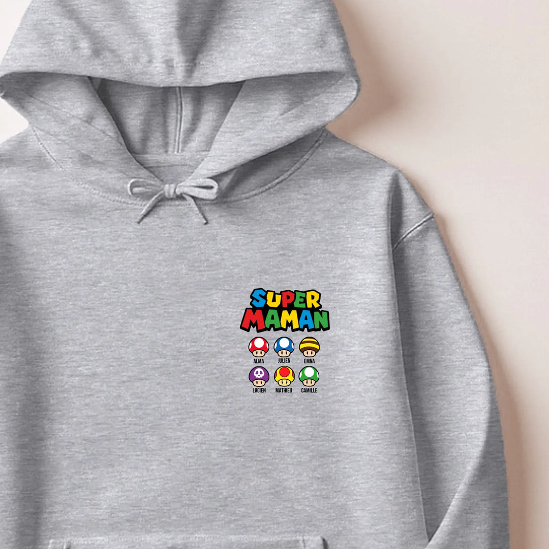Sweat super maman Sweat à capuche / Gris / M
