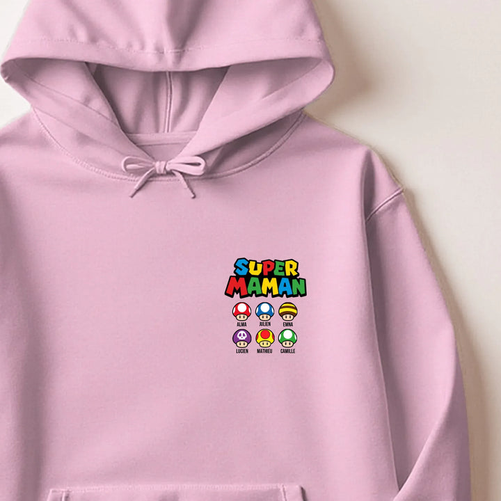 Sweat super maman Sweat à capuche / Rose Clair / M