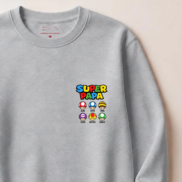 Sweat Super Papa Sweatshirt / Gris / S