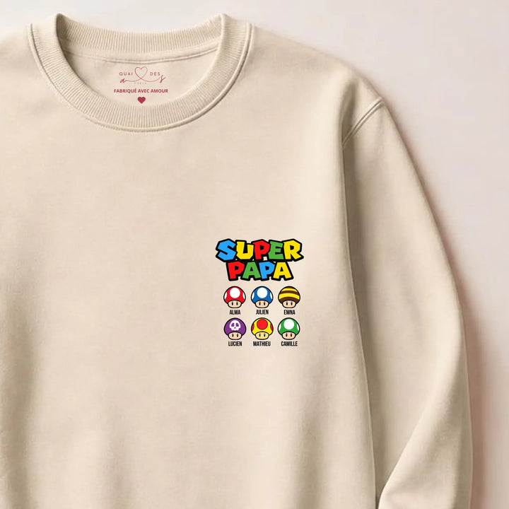 Sweat Super Papa Sweatshirt / Beige / S