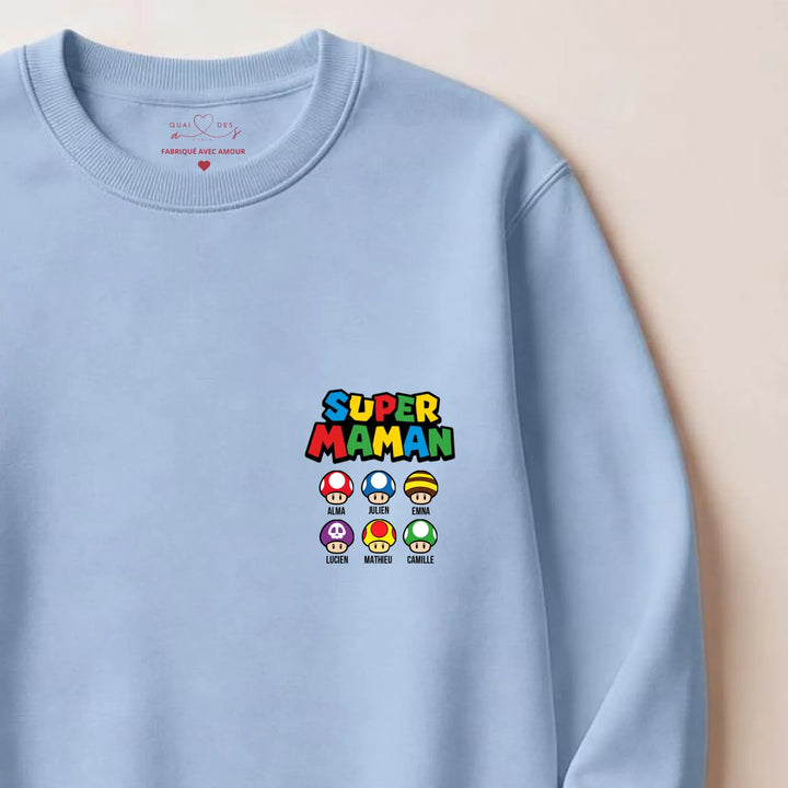Sweat super maman Sweatshirt / Bleu Clair / S