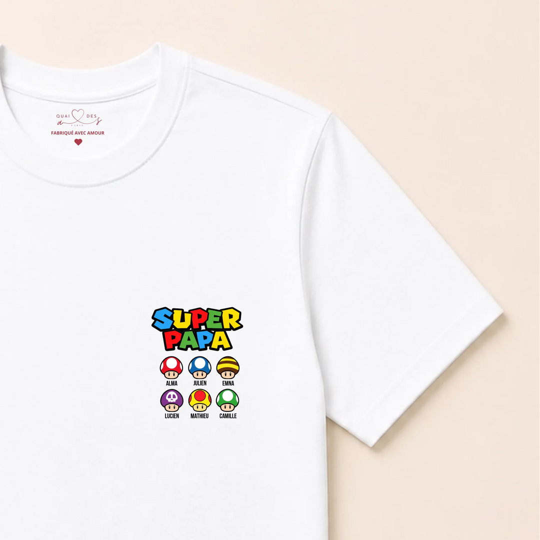 Sweat Super Papa T-shirt / Blanc / S