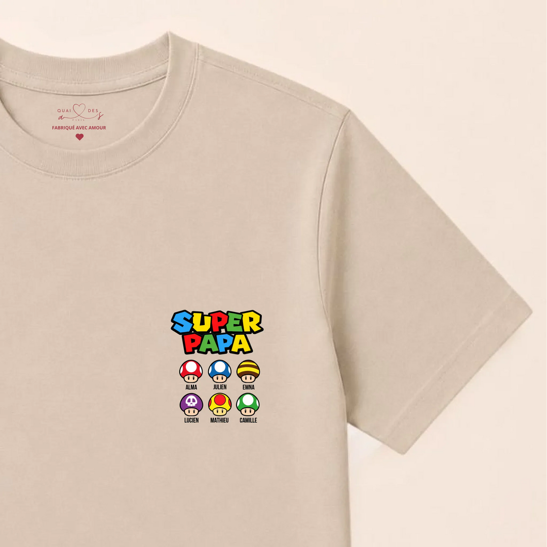 Sweat Super Papa T-shirt / Beige / S