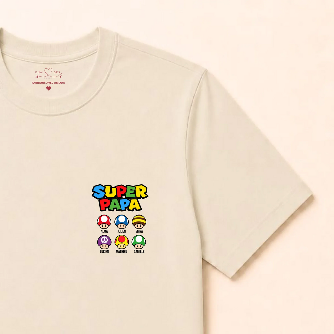 Sweat Super Papa T-shirt / Naturel / S