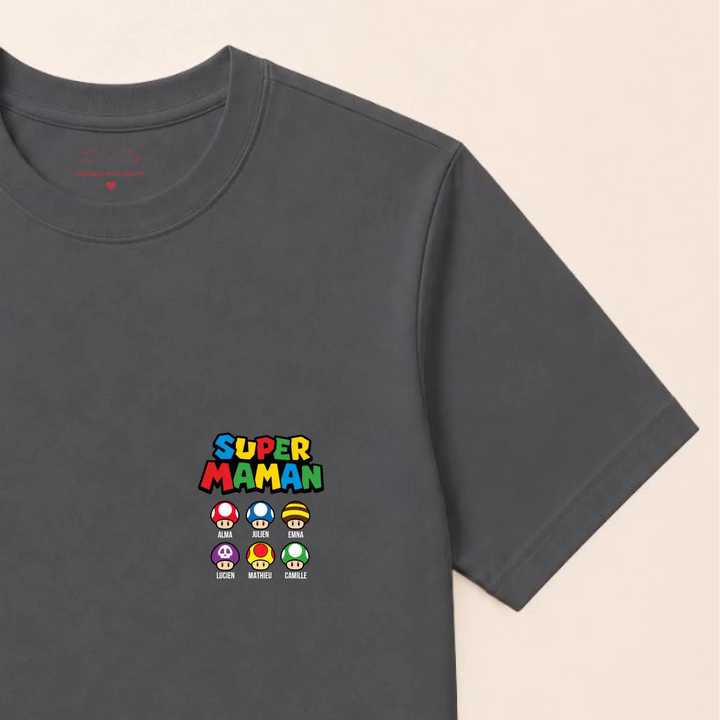 Sweat super maman T-shirt / Gris Foncé / S