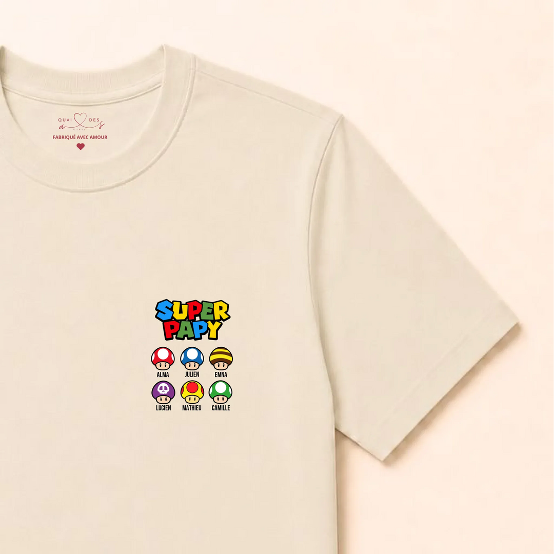 Pull super papy T-shirt / Naturel / S