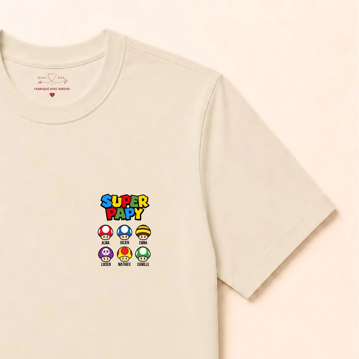 Pull super papy T-shirt / Naturel / S